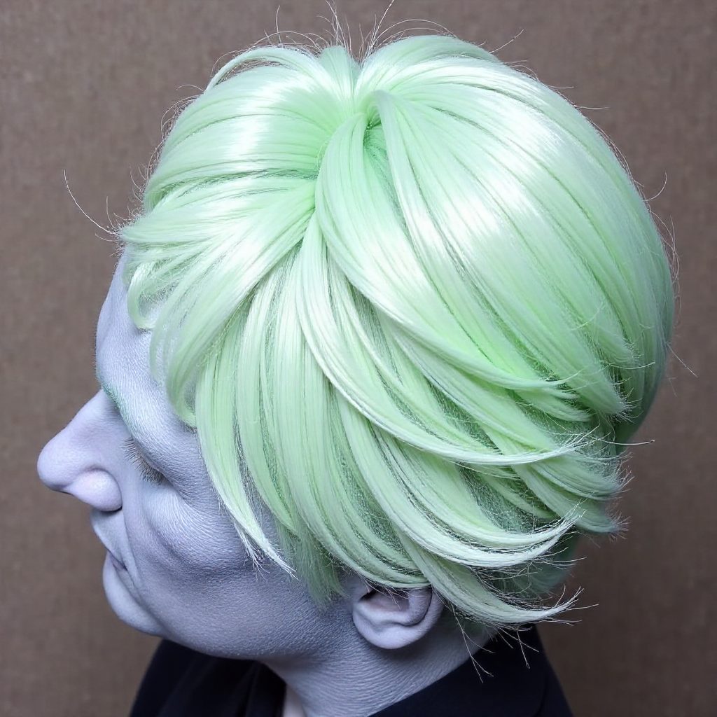 Short Mint Green And Lavender Hair