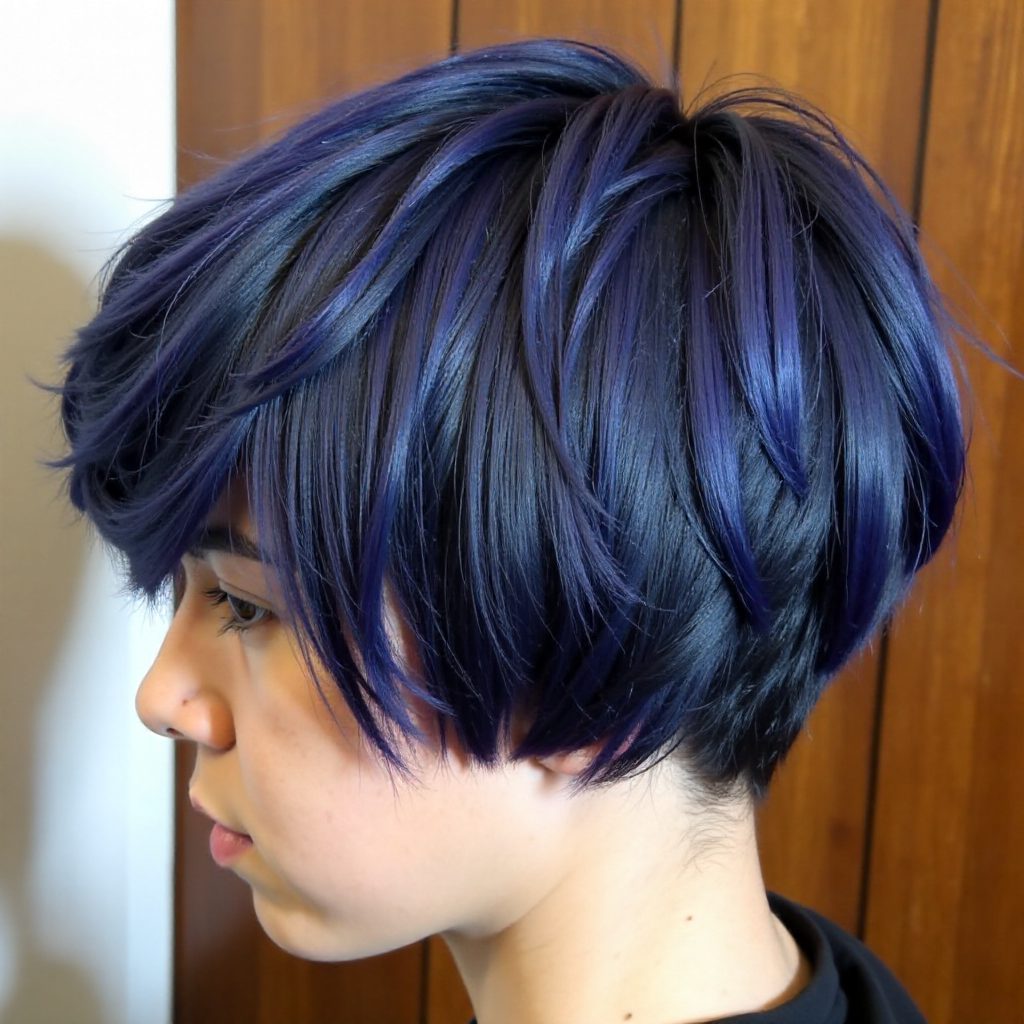 Blue Black Bowl Cut