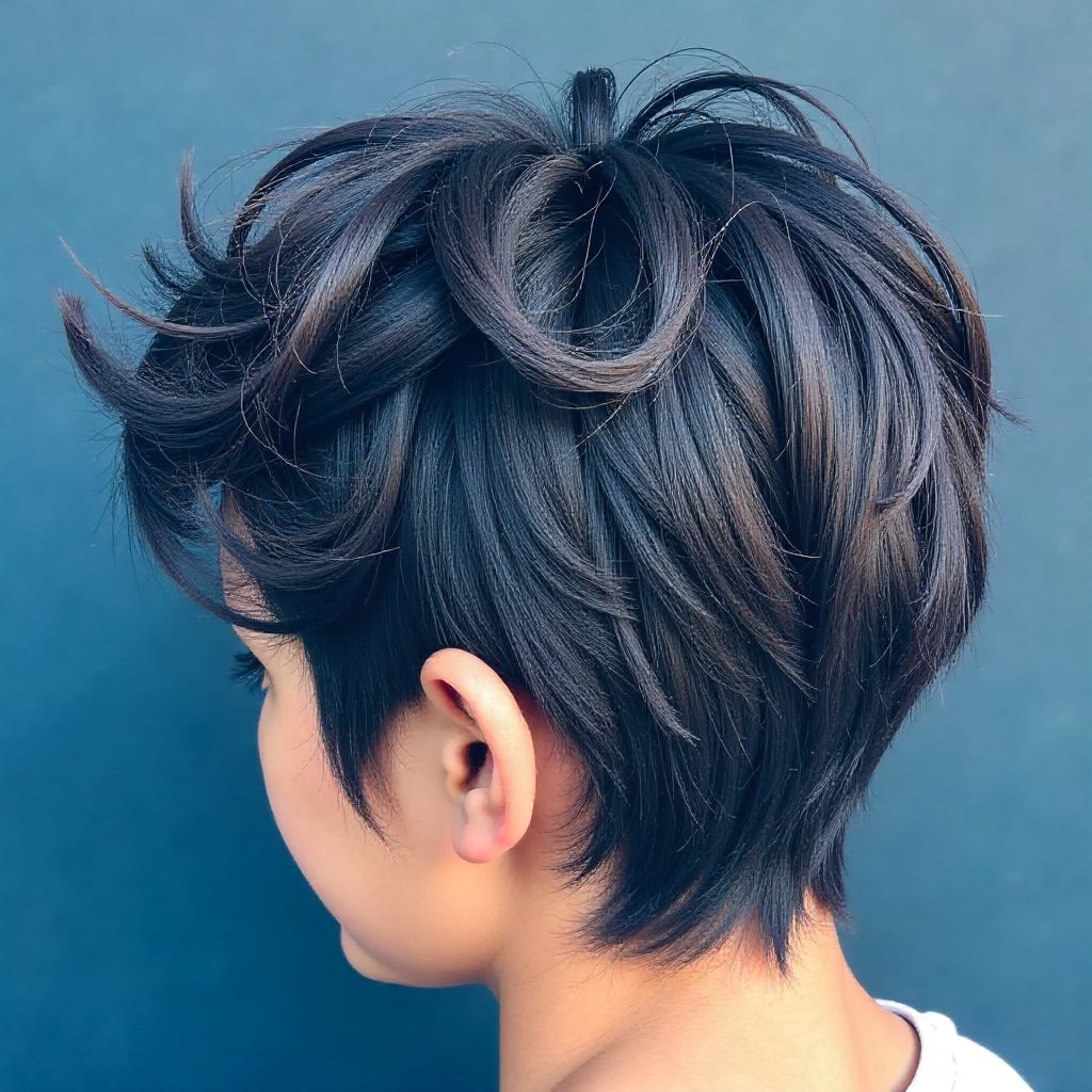 African American Blue Black Pixie