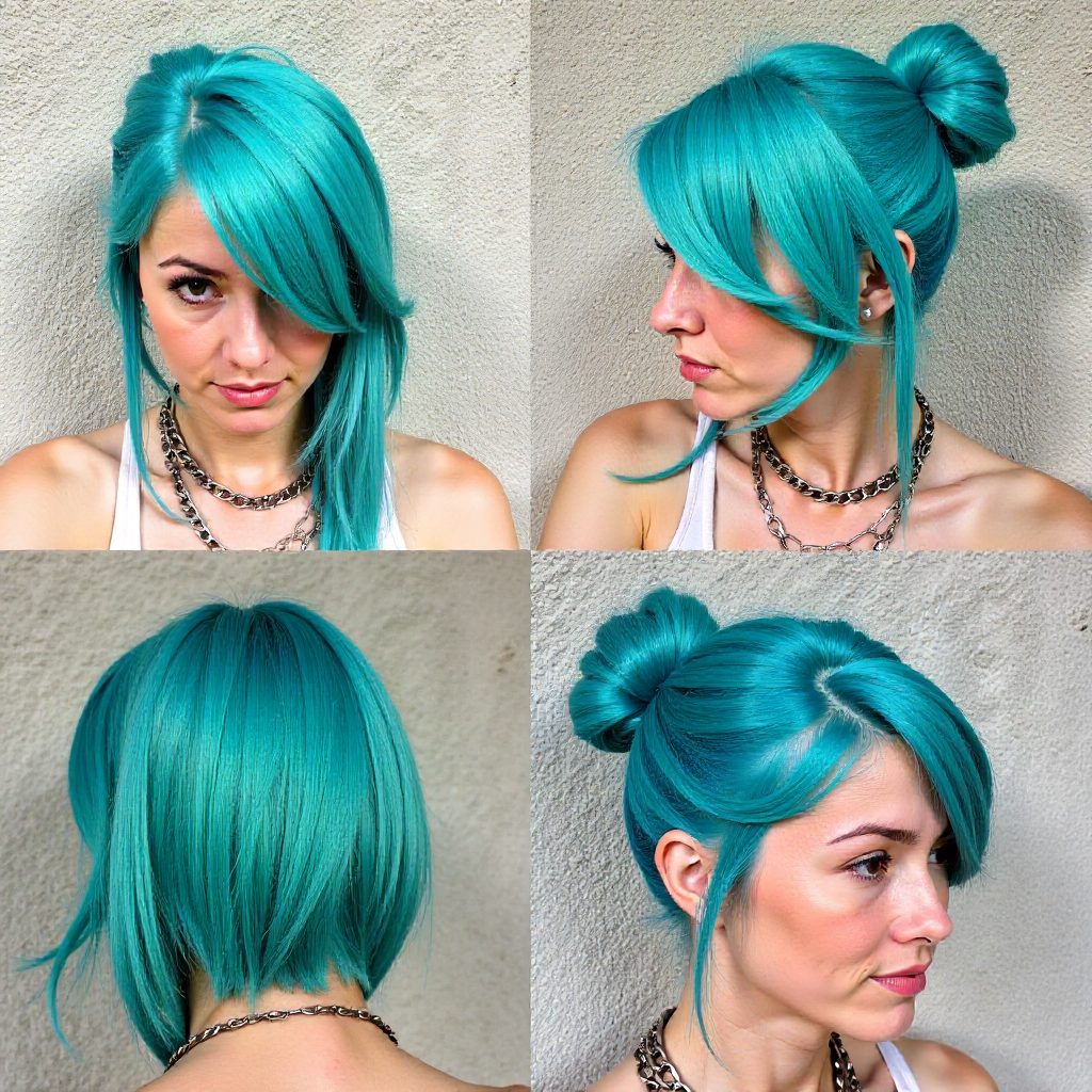 Short Bright Teal Hairstyle