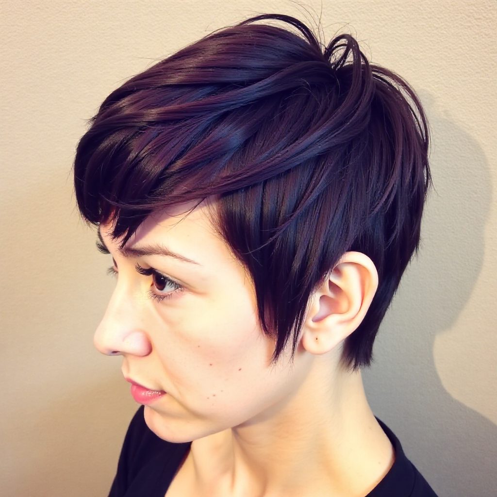 Black Pixie With Long Sideburns