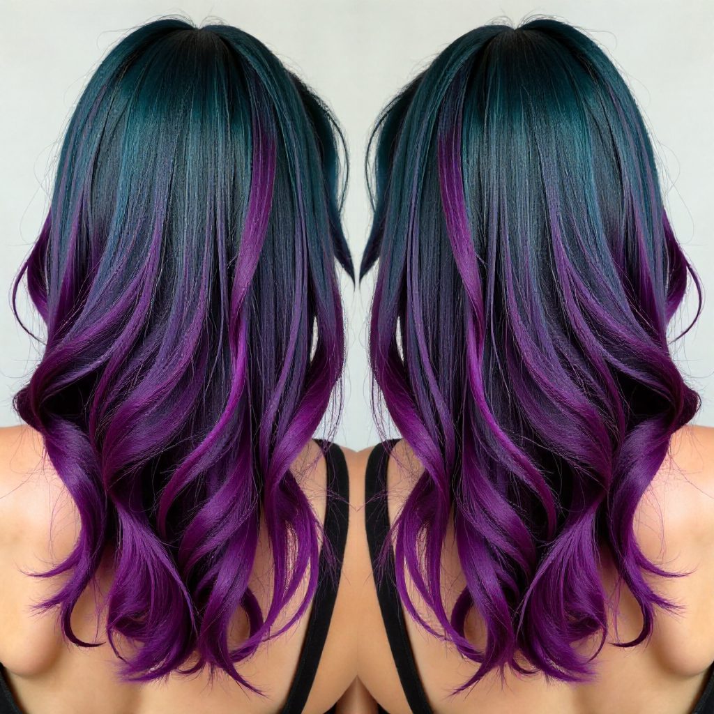 Teal And Violet Hair Color