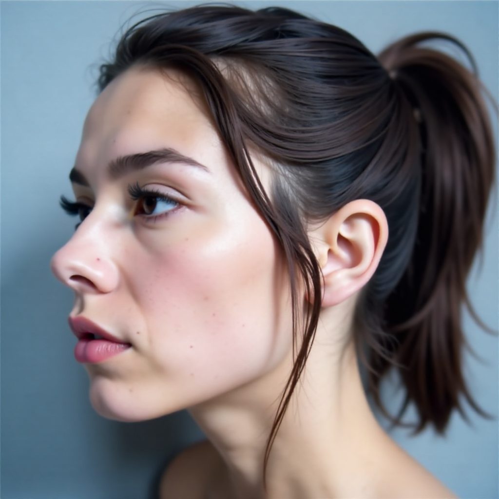 Ponytail With A Side Ribbon Braid