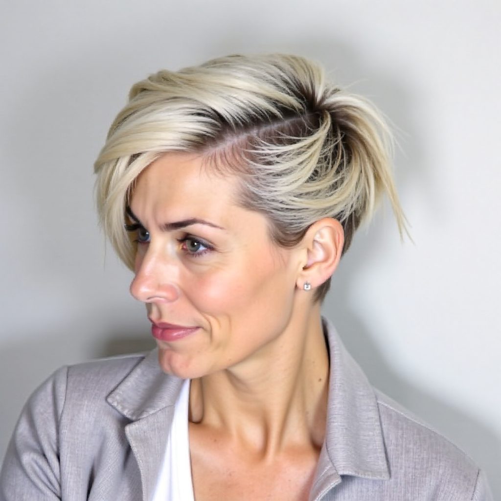 Ash Blonde Pixie Bob Undercut