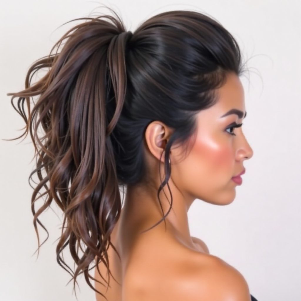 Curly Tousled Ponytail