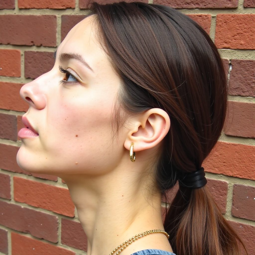 Ponytail With A Headband Braid For Short Hair