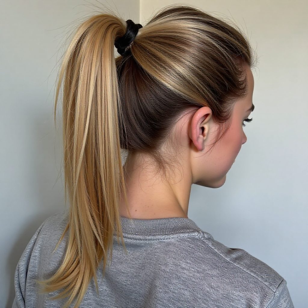 Ponytail With A Bouffant For Straight Hair