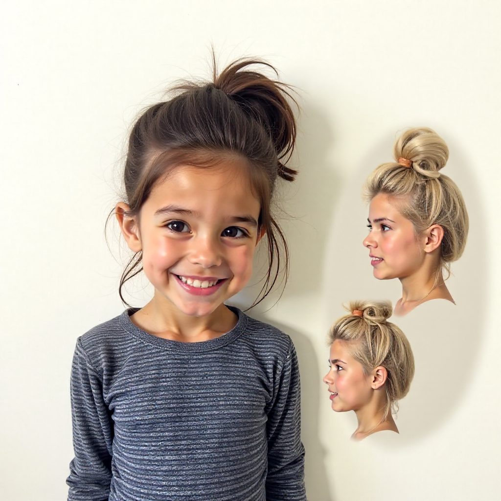 Messy Ponytail With Two Braids
