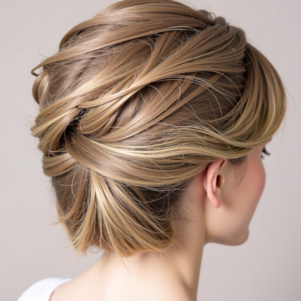 Braided Updo With Bow Hair Clip