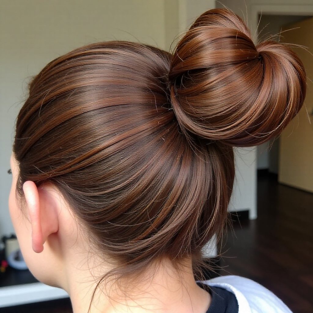 Big Sock Bun With A Braid Wrap