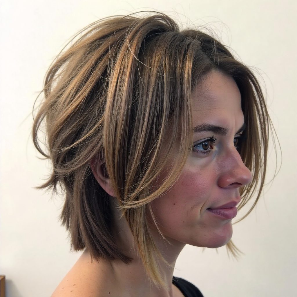 Low Tousled Updo With Sock Bun