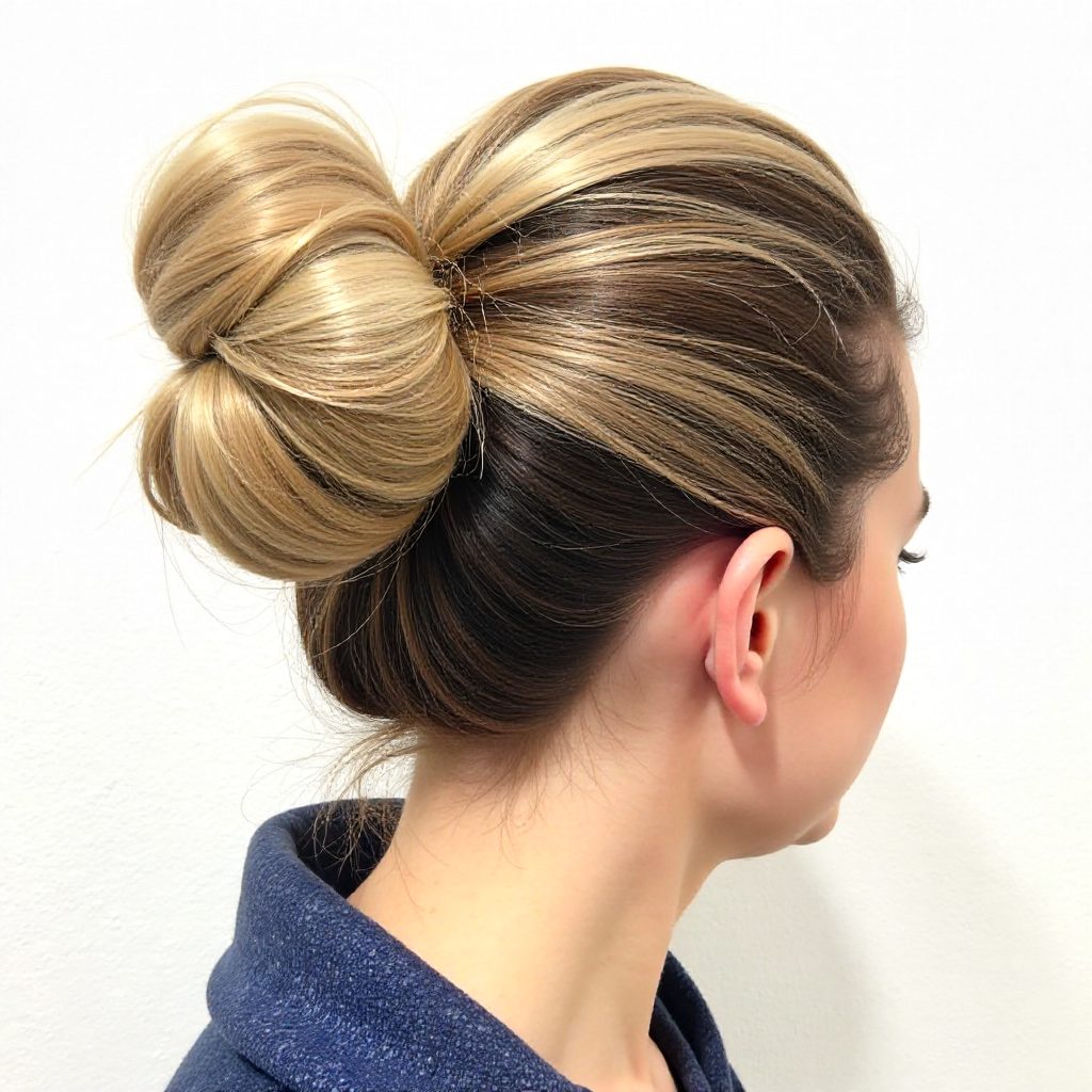 Sock Bun With Cornrows