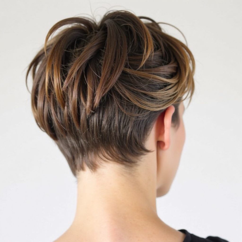 Asymmetrical Half Shaved Pixie