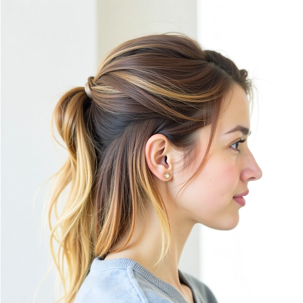Half Up Top Knot For Lob