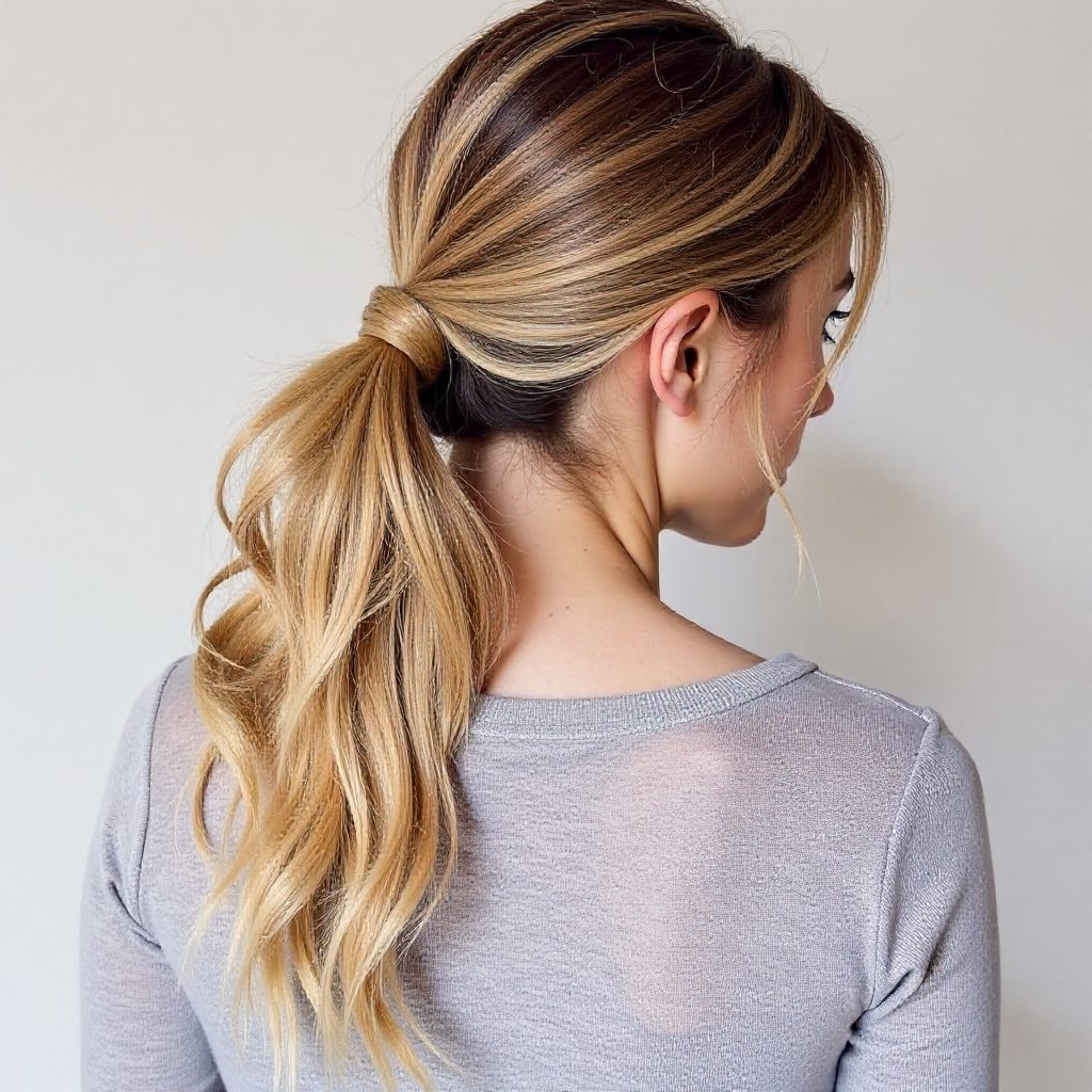 Wavy Ponytail With Twists
