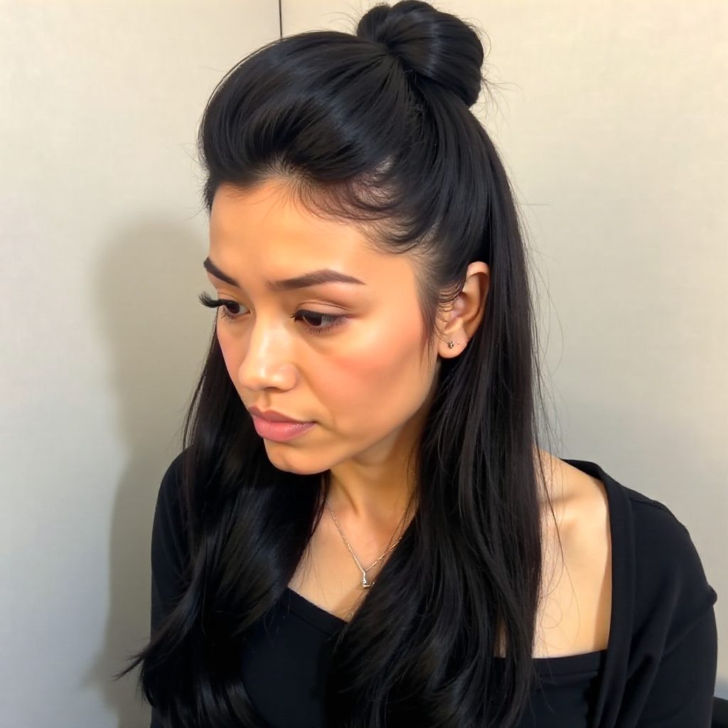 Bun Half Updo For Dreadlocks