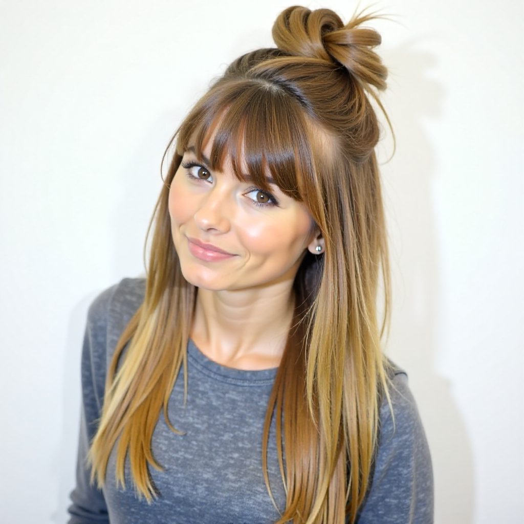 20 Hot Ideas How to Spice Up Your Half Bun: lead gallery photo for styling reference