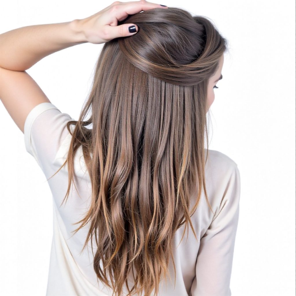 Voluminous Messy Braided Half Updo