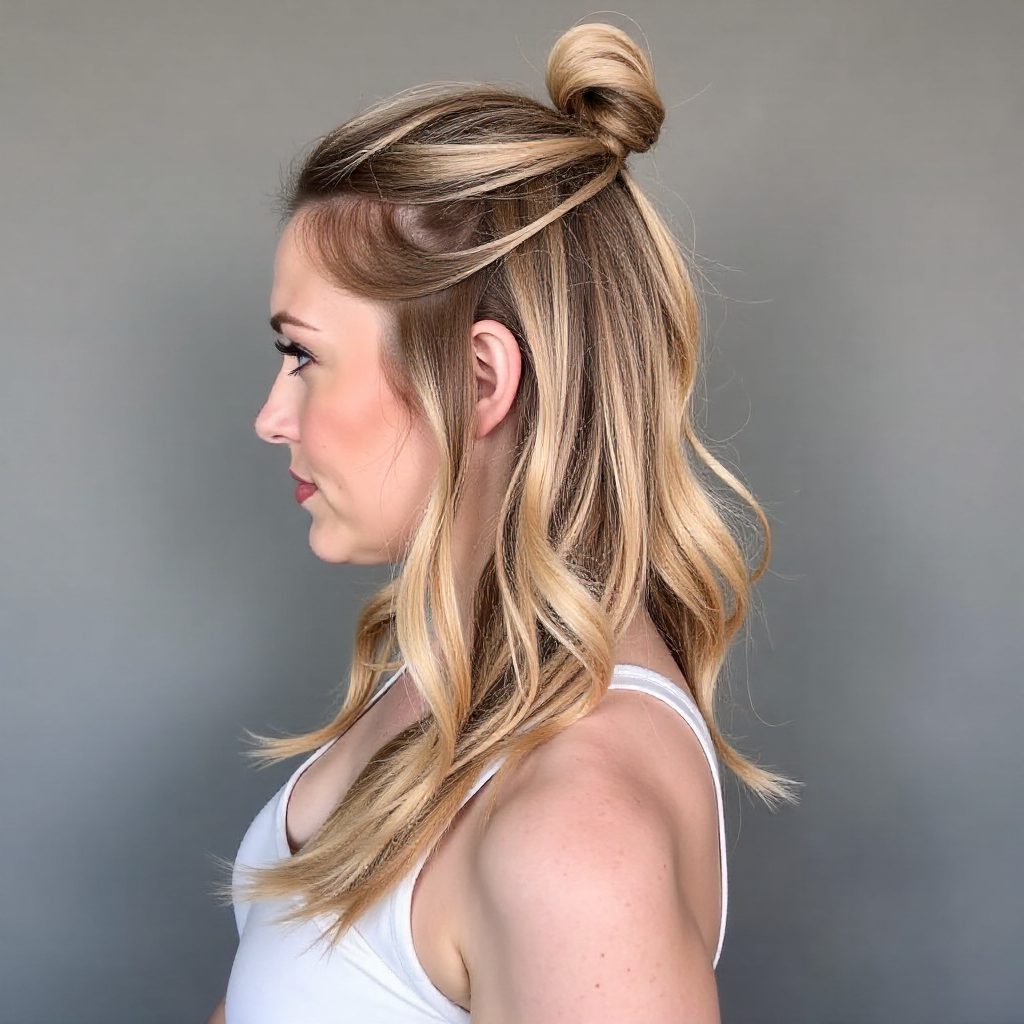 Loopy Messy Half Up Bun