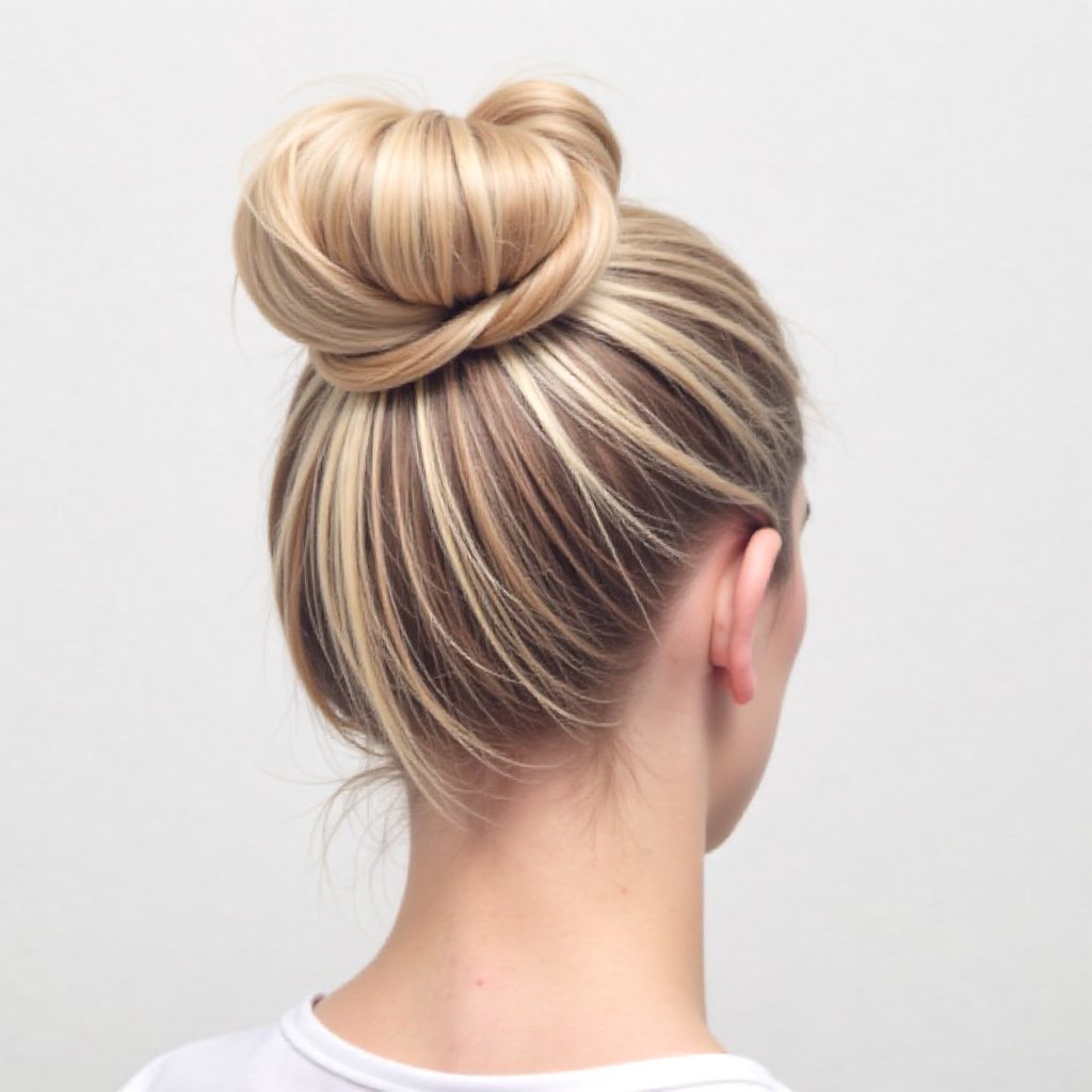 Braided Around High Bun Updo