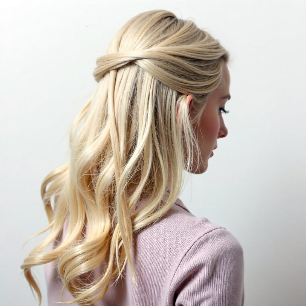 Blonde Half Up Bun
