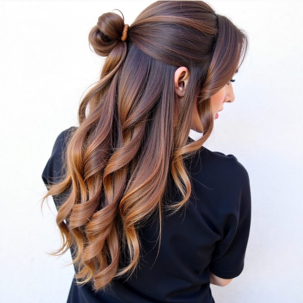 Braid And Half Up Top Knot