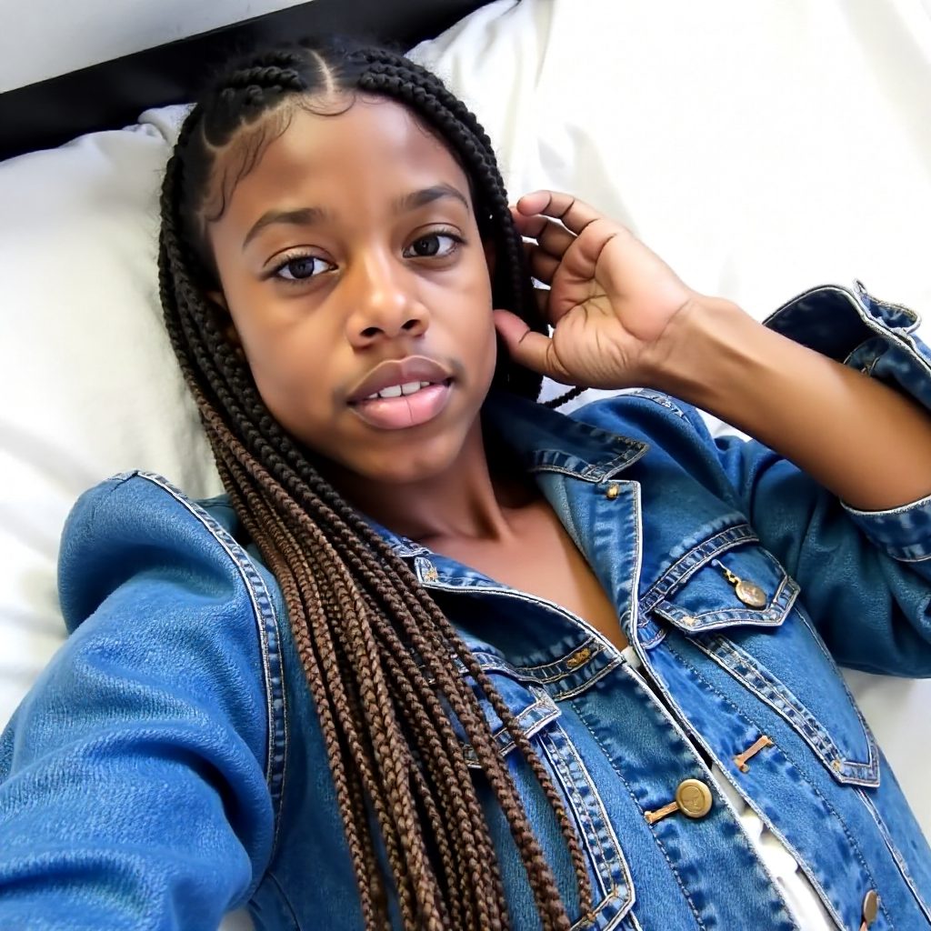 Long Braids With Centre Part