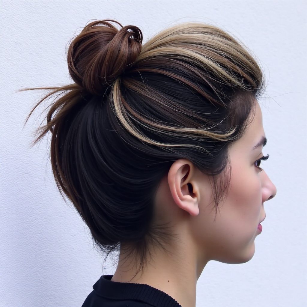 Sleek Upside Down Braid And Bun Updo