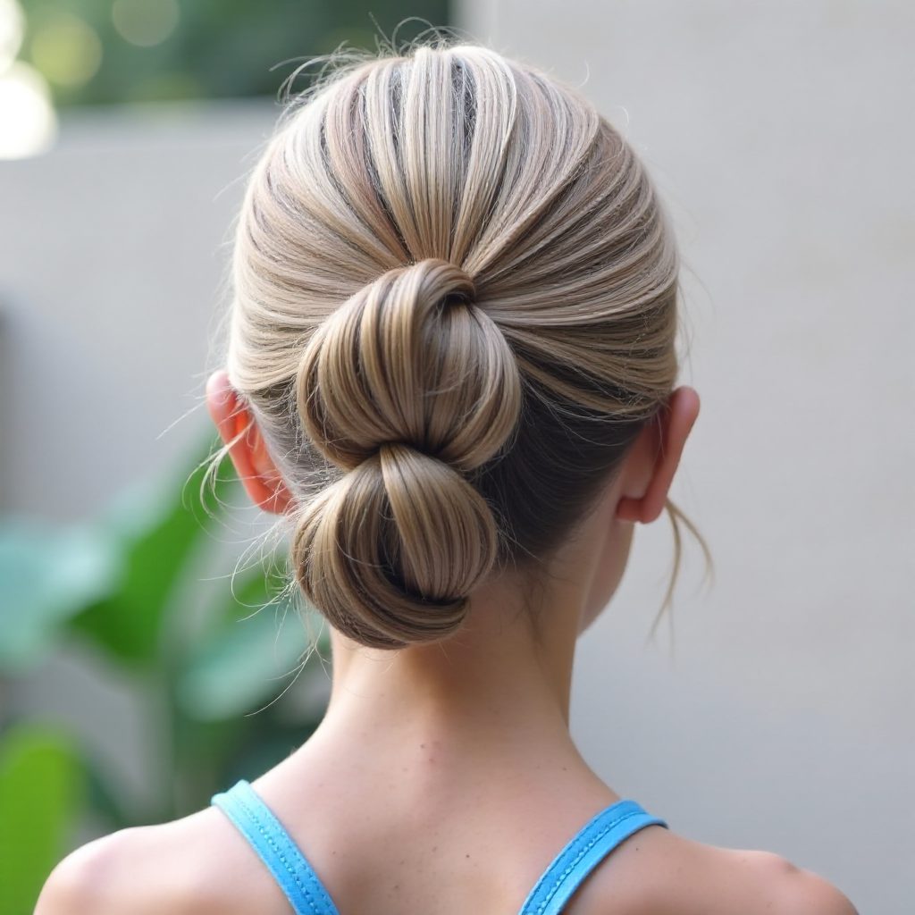 Loopy Bun With Upside Down Braid