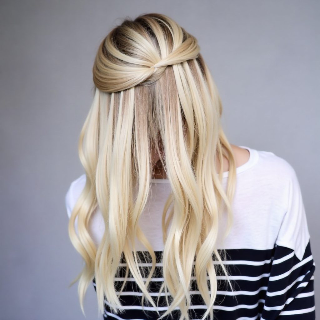 Twisted Half Updo With A Bun