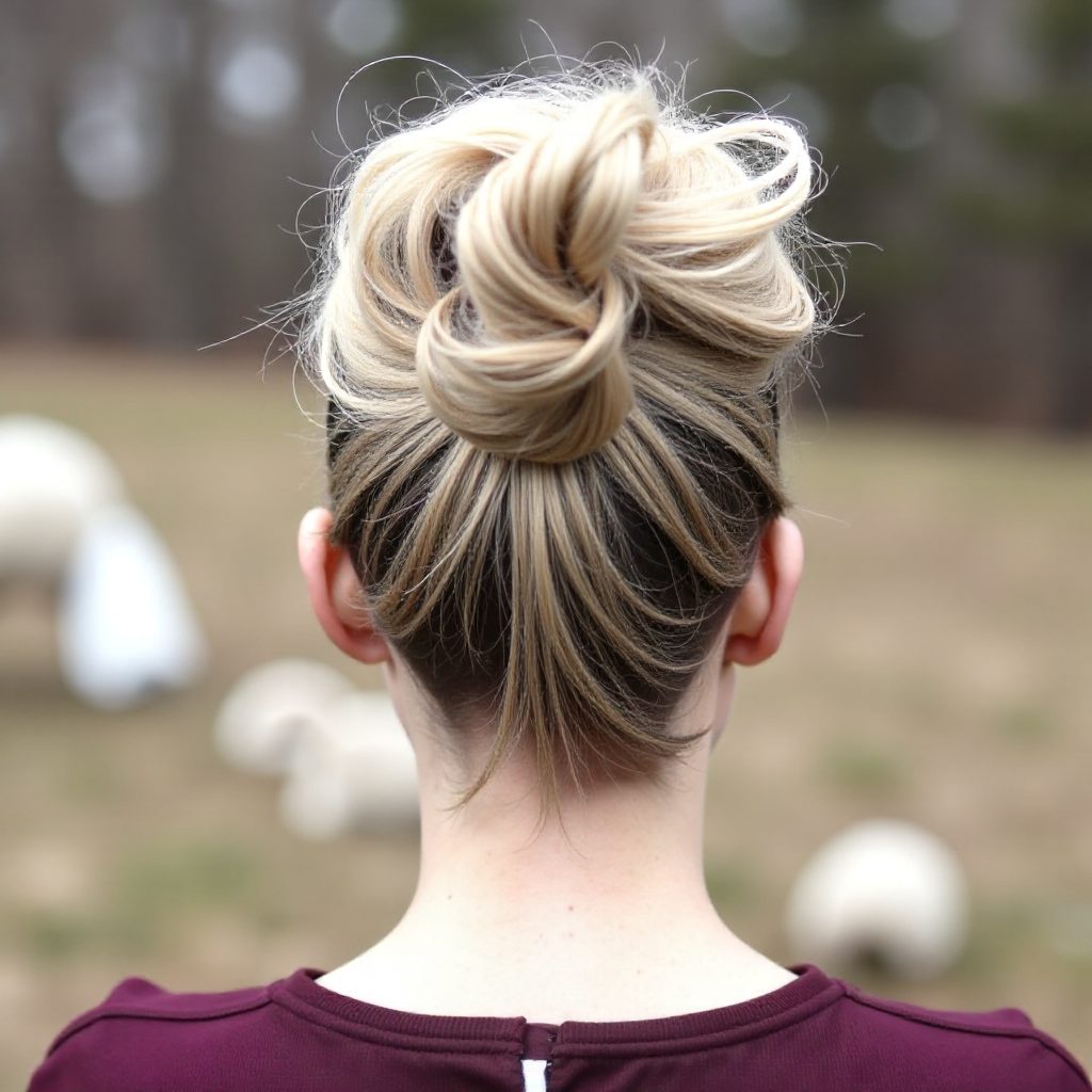 Tousled Bun With A Braid