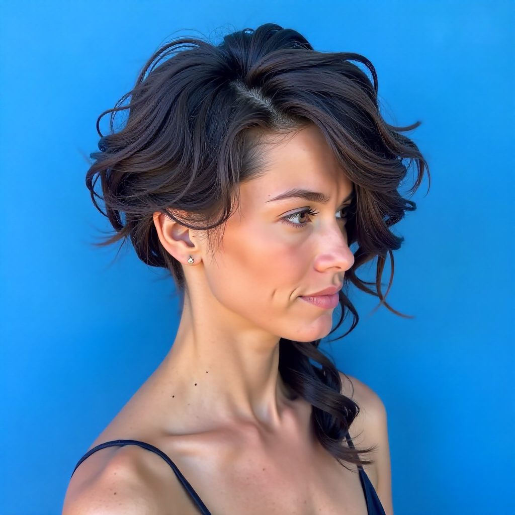 Short Asymmetrical Permed Bob