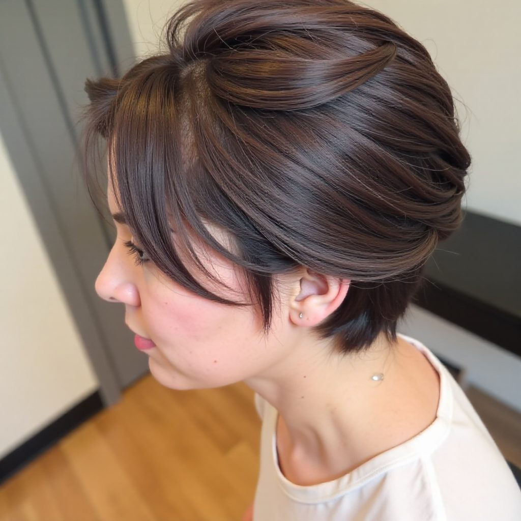 Permed Long Top Short Sides Hairstyle
