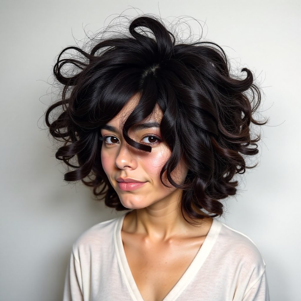 Messy Medium Permed Hairstyle