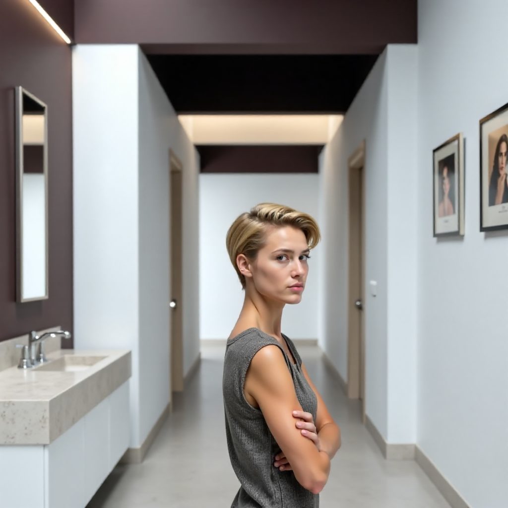 Cricket with Short Hair and Evening Dress