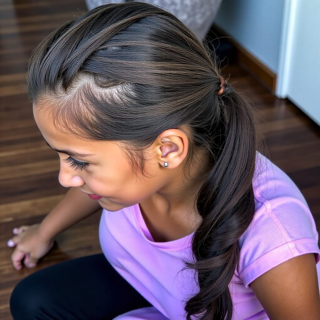 Black Braids with Shaved Temples