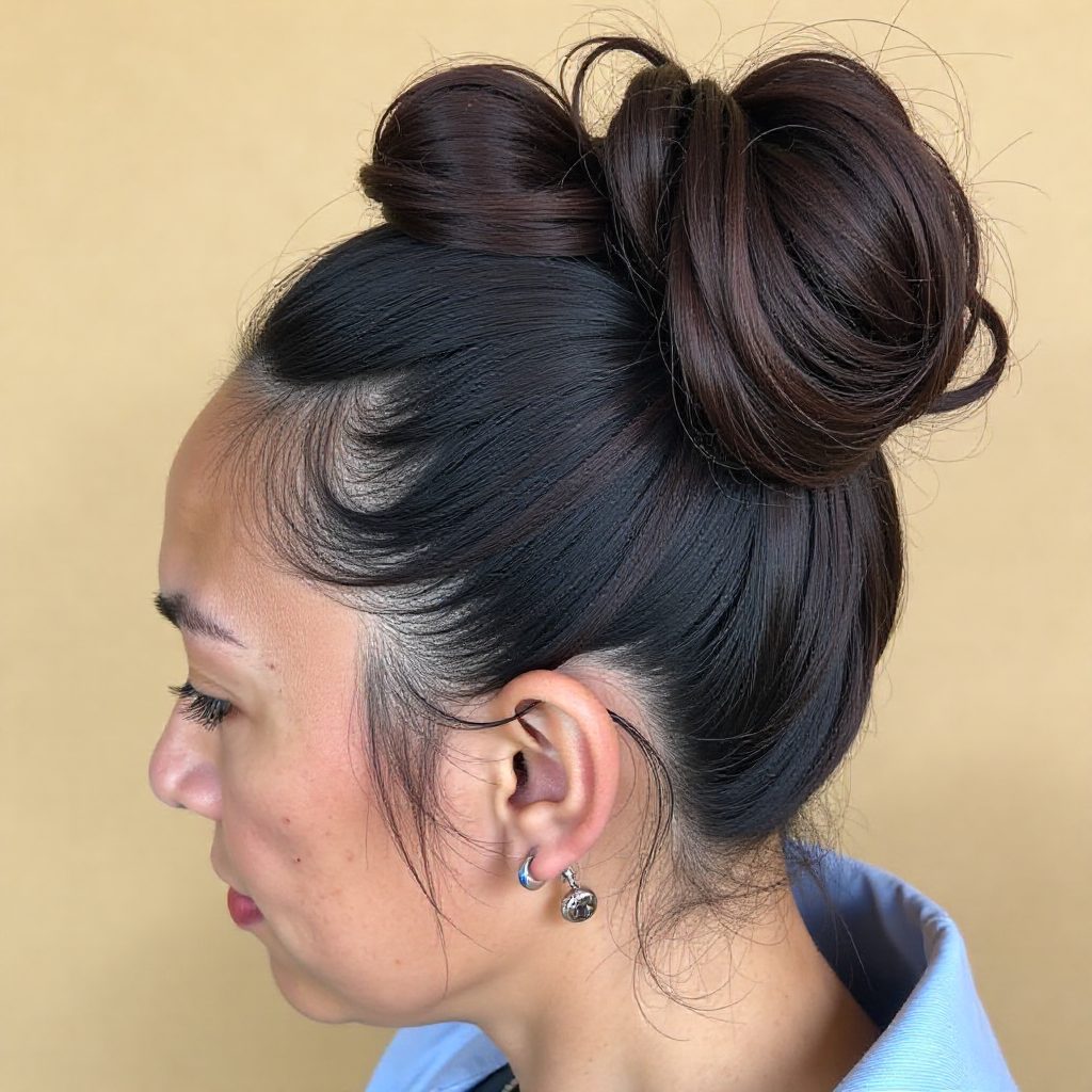 Microbraids Bun with Undershave