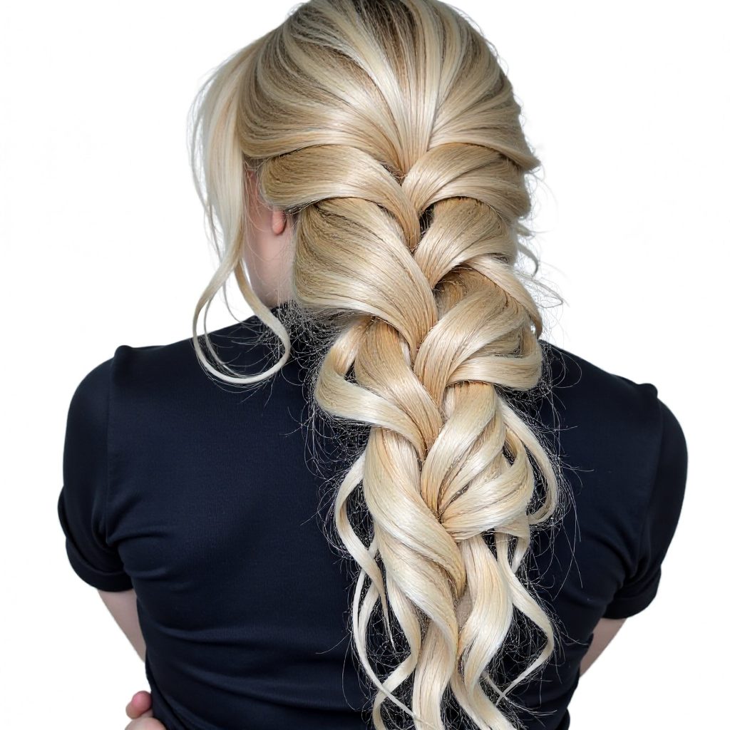 Messy Braided Downdo for Long Wavy Hair