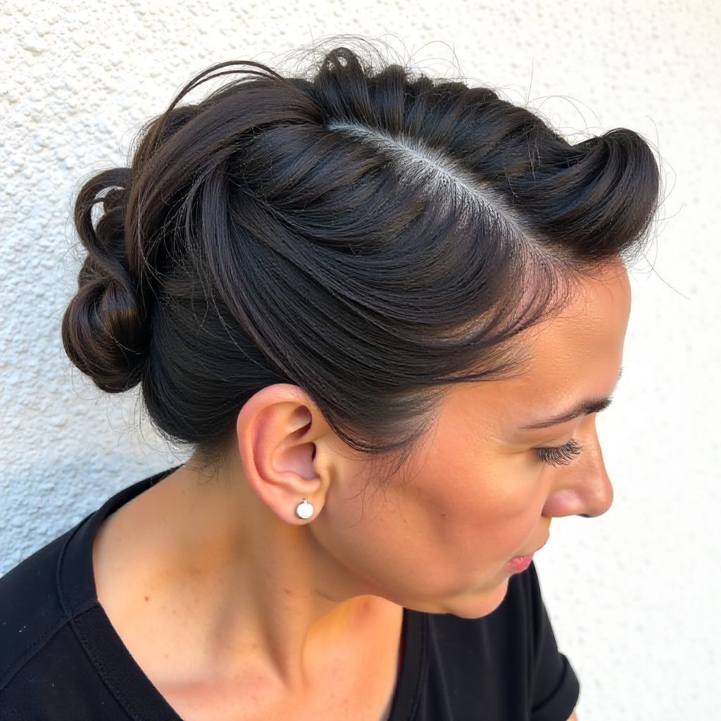 Natural Halo Braid Updo