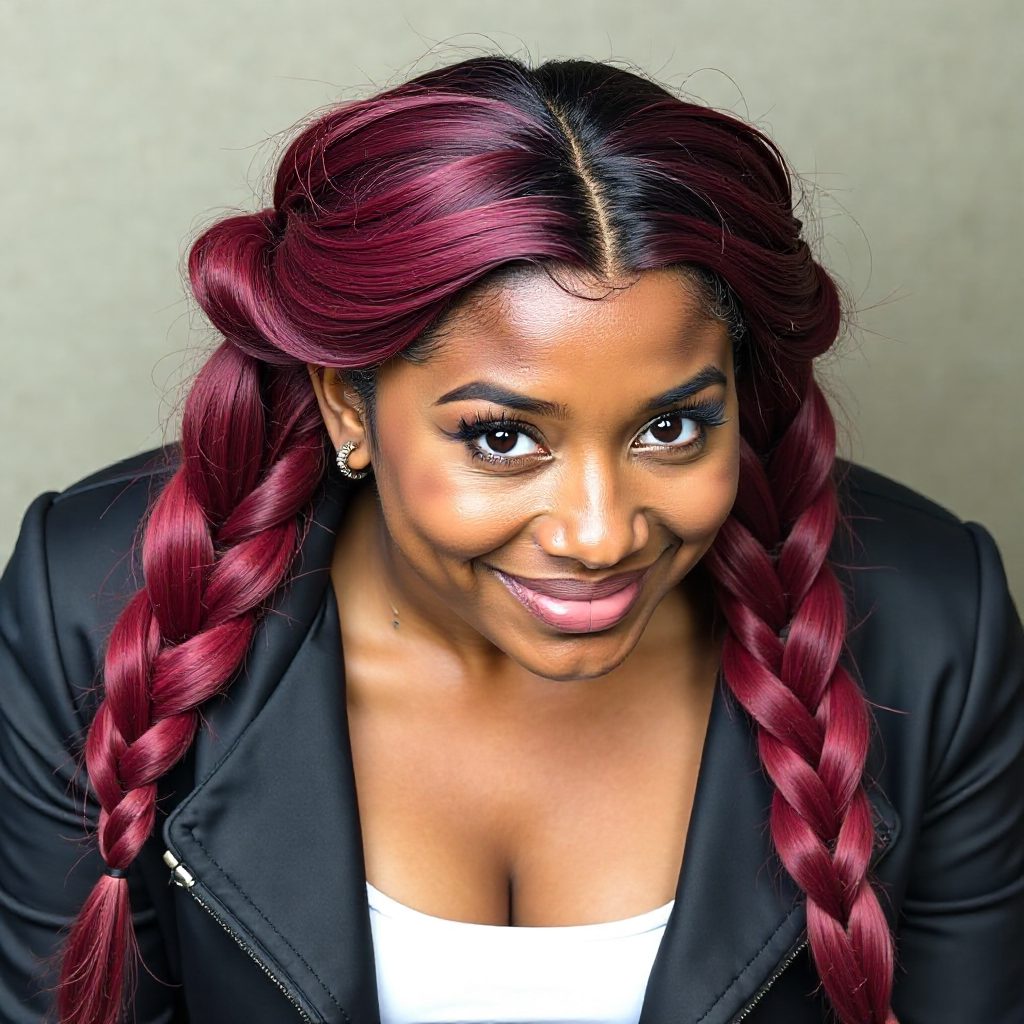 Bright Pink Triangle Braids