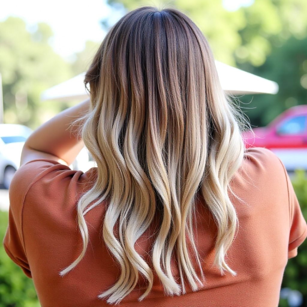 Diagonal Waterfall Braid Half Updo