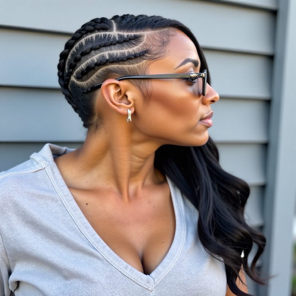 Creative Asymmetrical Black Braids