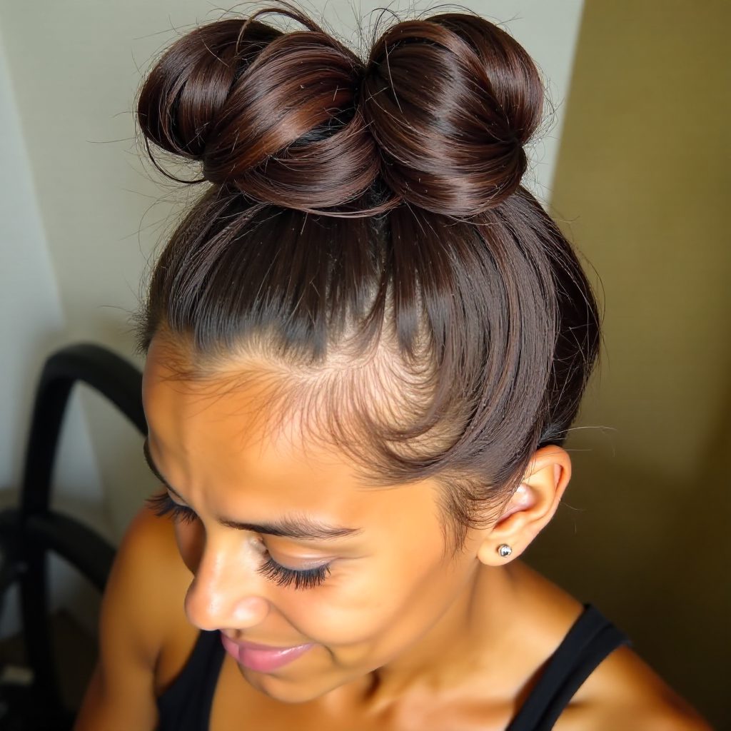 Black to Burgundy Ombre Twists Wwith Shaved Sides