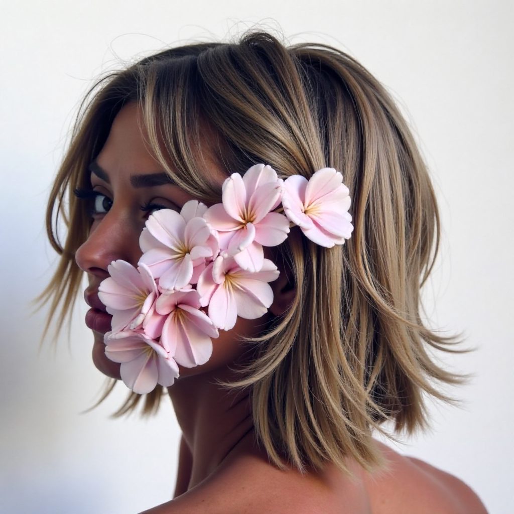 Boho Bun With Flower Hair Accessories