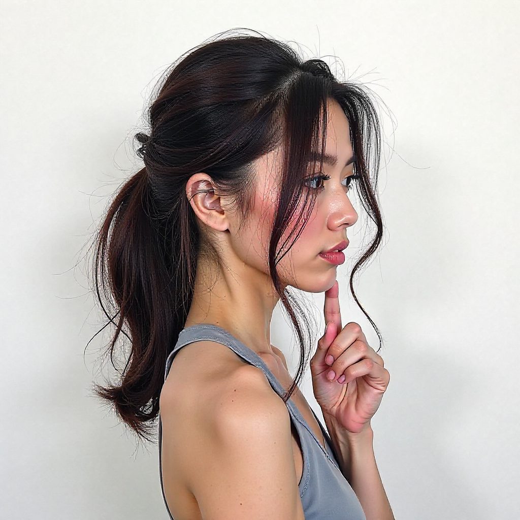 Low Half Ponytail Half Bun