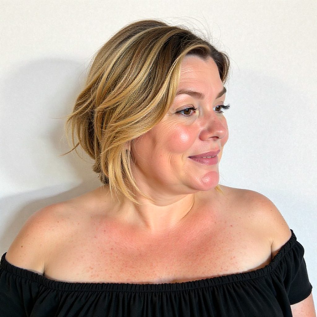 Side Messy Bun For Mature Women