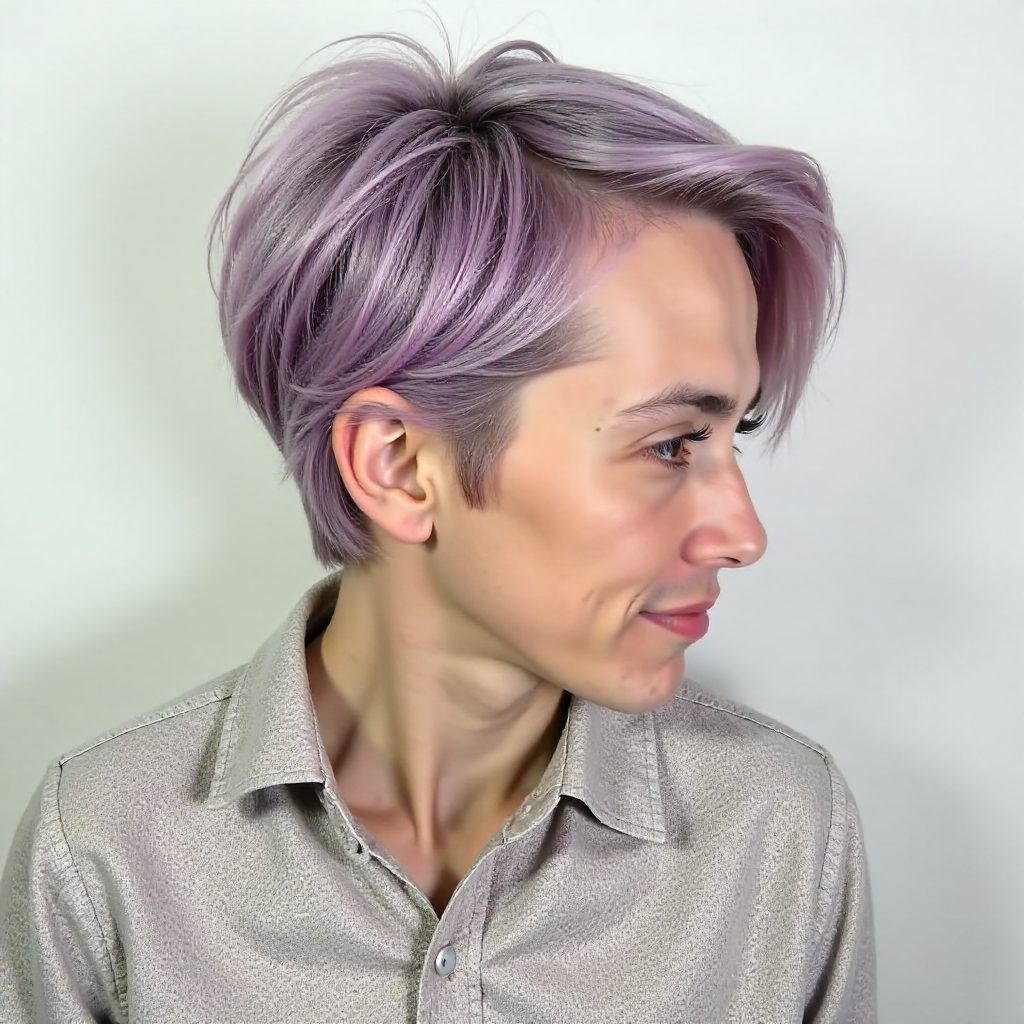 Thick Lavender Pixie For Older Lady