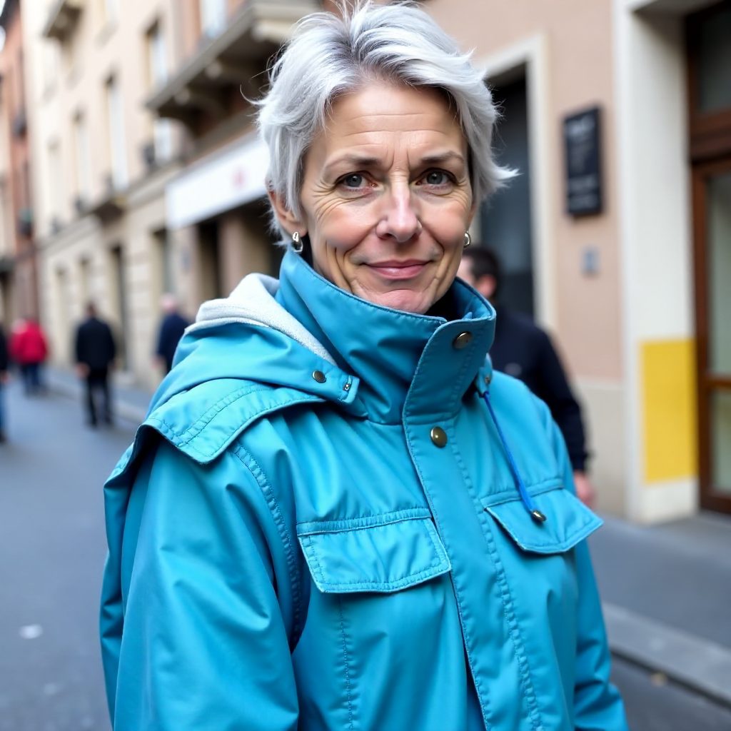 Over Pixie With Purple Bangs