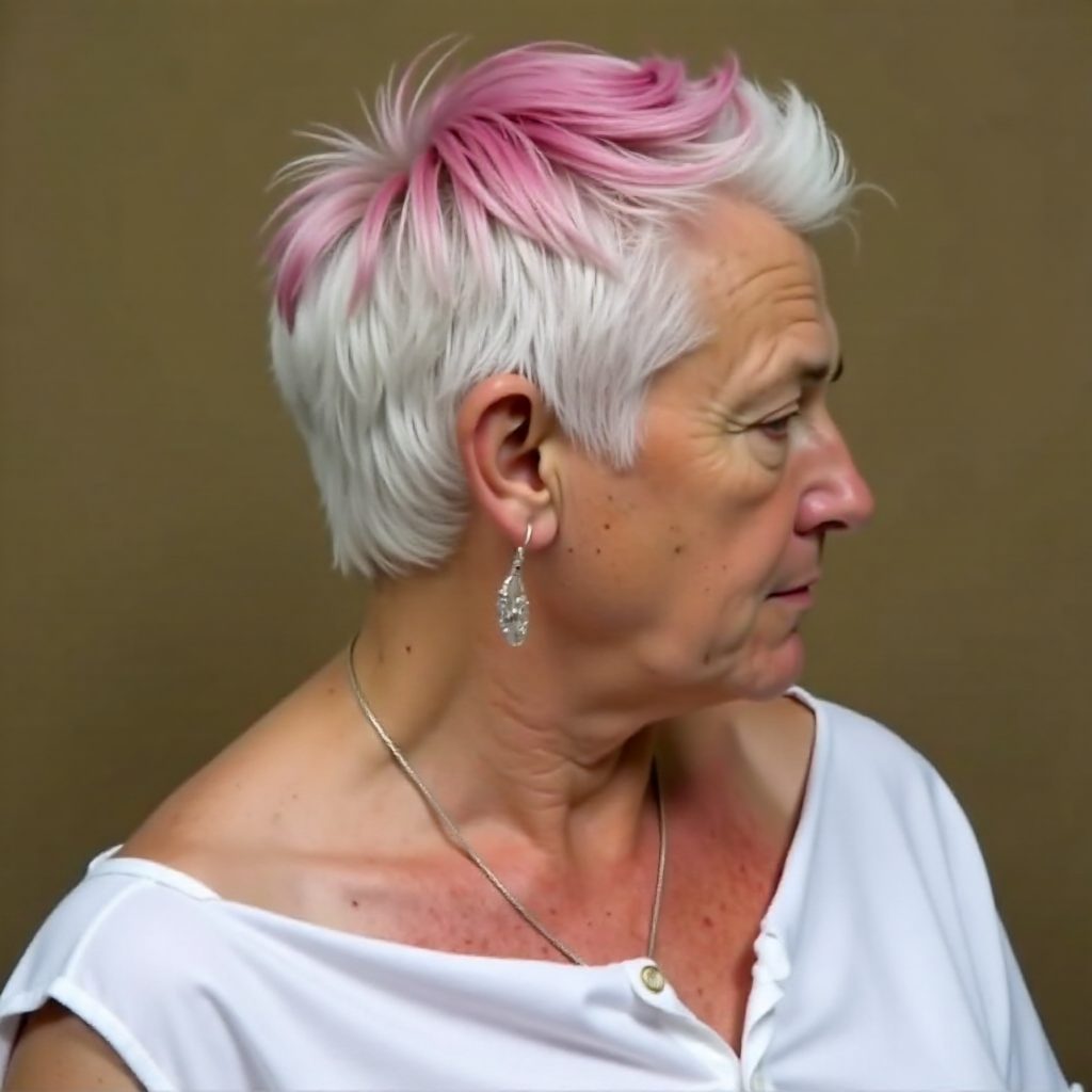 Spiky Colored Cut For Older Women