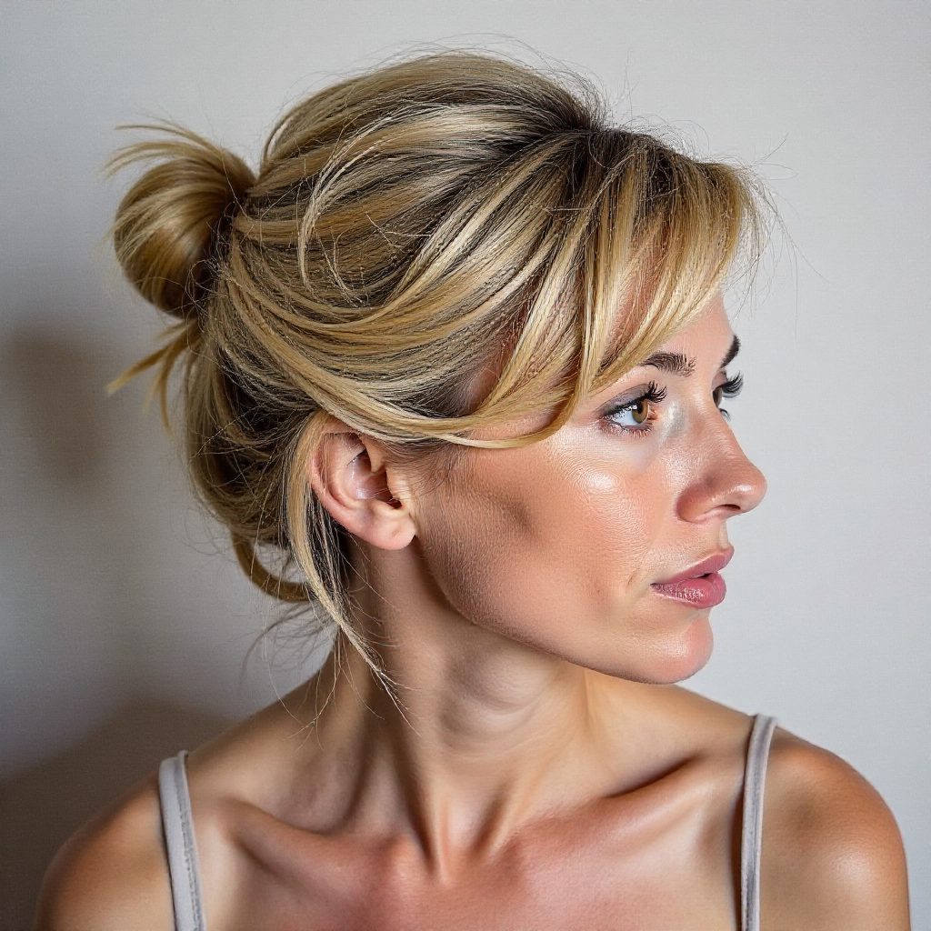 Blonde Updo With Micro Twist